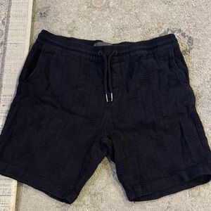 Denim&Co Men's Textured Black Athletic Shorts
